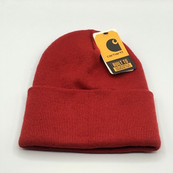 NWT Carhartt A18 Knit Cuffed Beanie Cap 100% Acrylic Hat Made in USA A18-R99 New - Picture 7 of 7